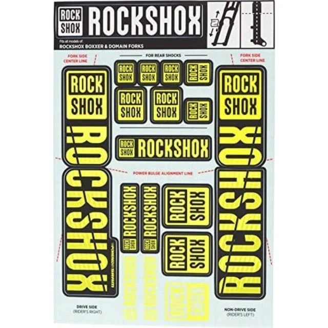 Autocollants Rockshox double té 35mm jaune