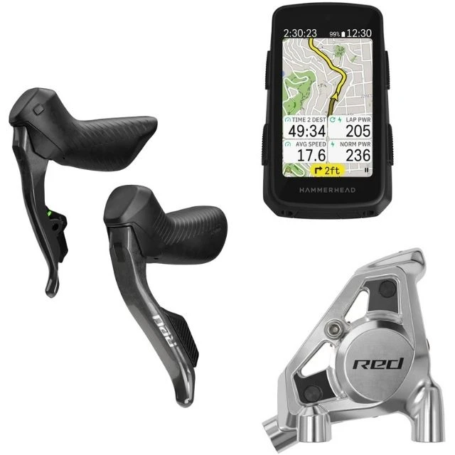 Paire de freins Sram Red AXS E1 avec compteur Hammerhead Karoo