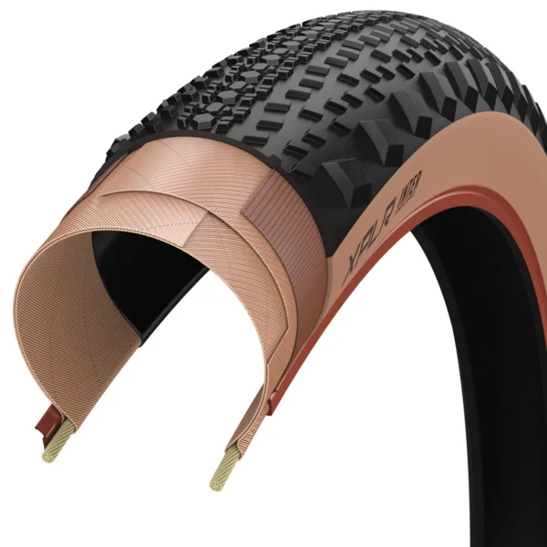Pneu gravel Zipp Goodyear XPLR Inter Tubeless 700x45c beige et noir